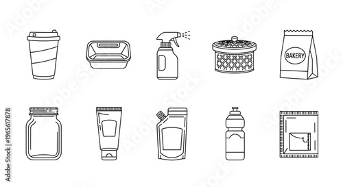 Various household cleaning product packaging.