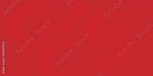 Abstract Red Geometric Interlocking Hexagon Background