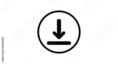 Black download icon button symbol.