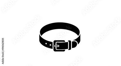Black leather belt with silver buckle.