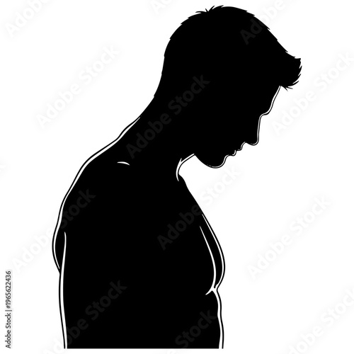 Man Silhouette Illustration Solid Vector Male Figure
