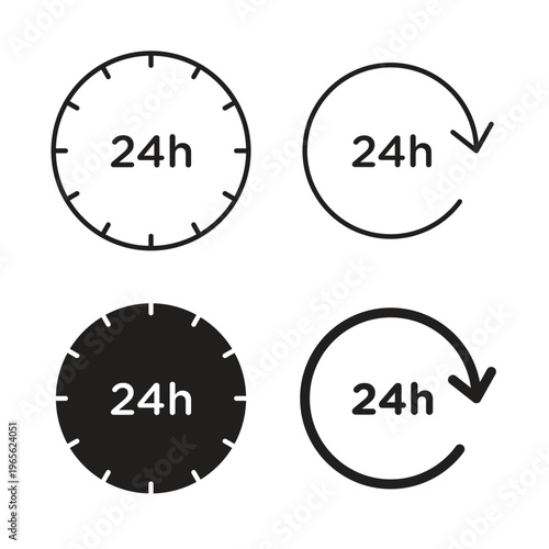 24 Hrs icon symbols