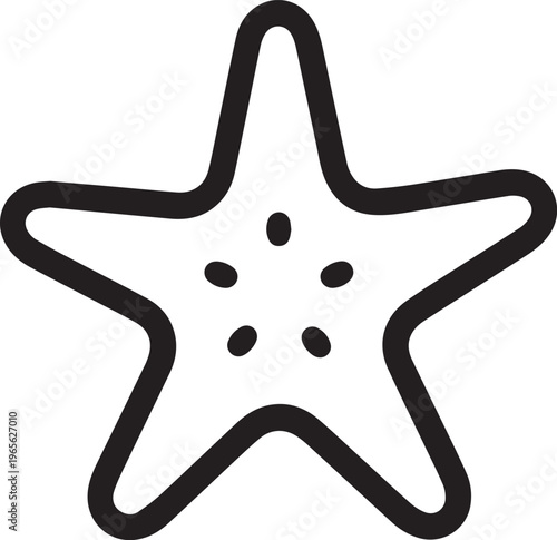 A minimalist illustration of a starfish, its simple yet recognizable form instantly evokes thoughts of the ocean.