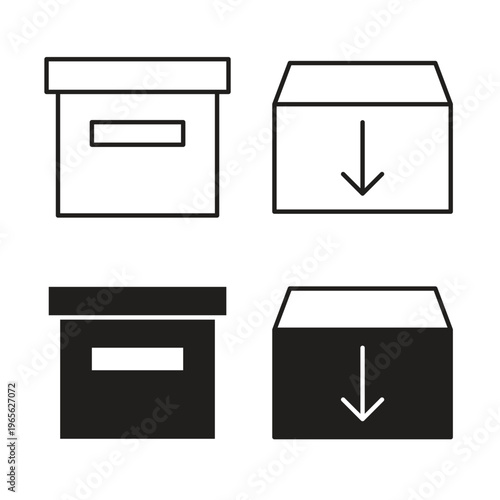 Archive icon in trendy flat and line style design. Icon symbol illustration