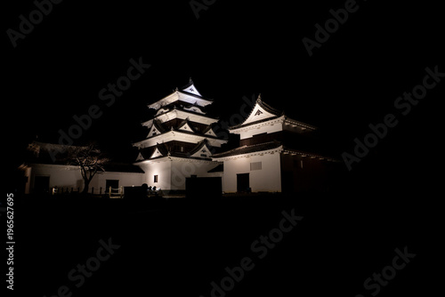 夜の大洲城の風景（大洲市）