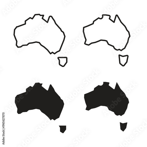 Australia map icon in trendy flat and line style design. Icon symbol illustration