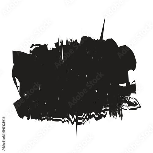 Inkblot test sample with dark blot on white background