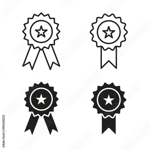 Badge icon Isolated flat vector in outline and solid black