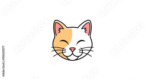 Smiling Cat Face Closeup Portrait.