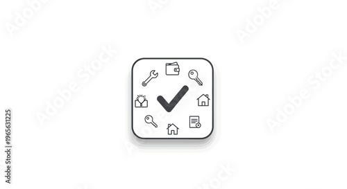 Square Checkmark Icon Design Element.