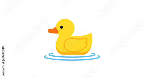 Rubber duck in water floating.