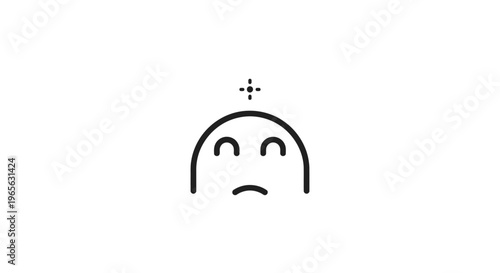 Sad face emoticon with sweat drop.