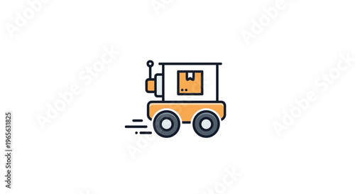 Small orange toy truck vehicle.