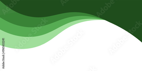 Abstract Green Wave Background With Layered Hills And Smooth Curves For Eco Design,eps10