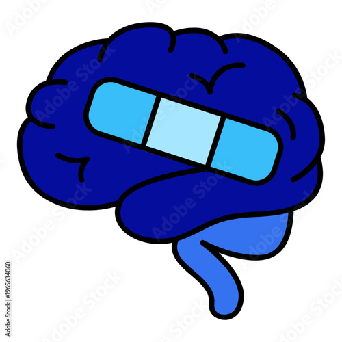 brain with bandage