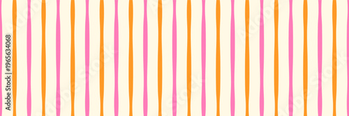 Simple retro stripes vector seamless pattern, pink, orange and warm cream color summer stripe background for clothing and textile decor