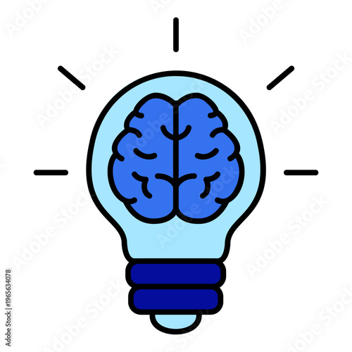 brain with lightbulb