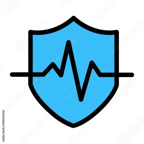 shield with heartbeat