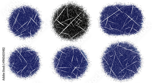 Scratched Grunge Circles and Oval Shapes - Abstract Textures