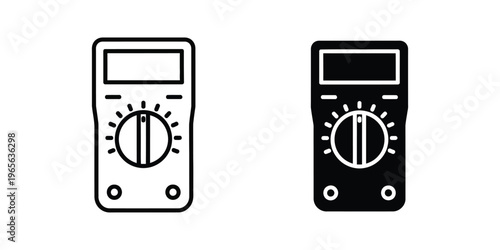 Comparison of two different multimeter designs shown in black and white illustration
