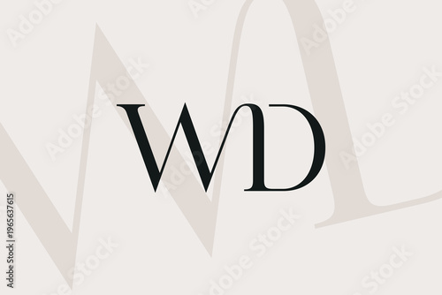 WD or DW letter logo icon design. Classic style luxury initials monogram.