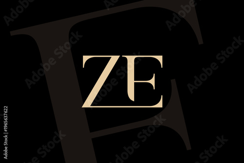 ZE or EZ letter logo icon design. Classic style luxury initials monogram.