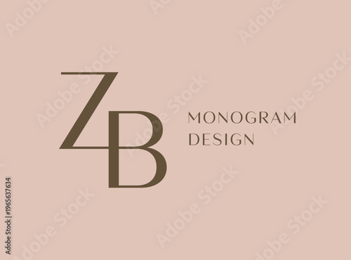 ZB letter logo icon design. Classic style luxury initials monogram.