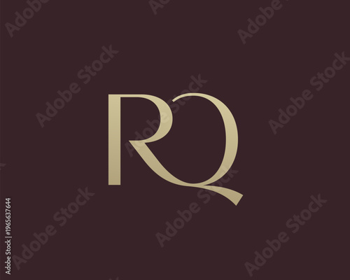 RQ letter logo icon design. Classic style luxury initials monogram.
