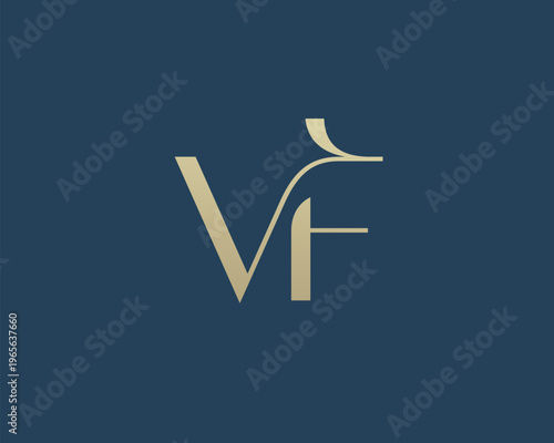 VF letter logo icon design. Classic style luxury initials monogram.