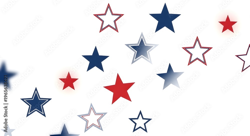 Obraz premium Patriotic star decorations in red white and blue
