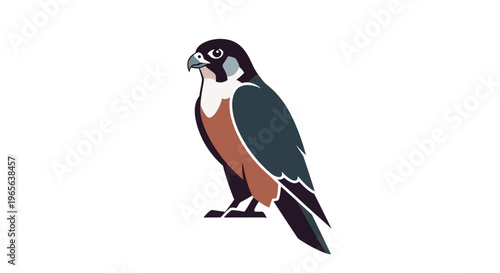 Brown and gray bird standing still.