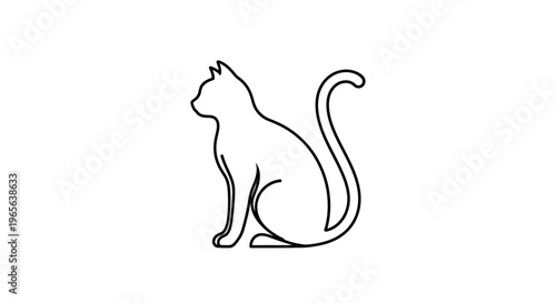Black line drawing of a cat.