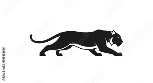 Black Panther Silhouette Running Forward.