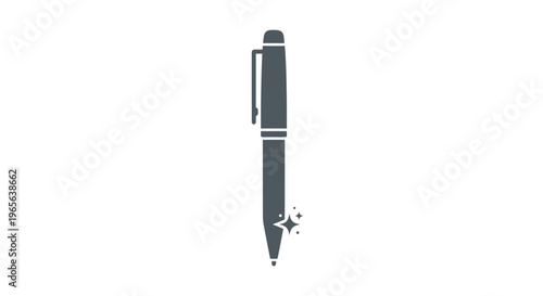 Black pen with silver accents writing.