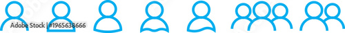 User, People, Icon Set. Multiple User Icon Set (Blue),and black User icon set