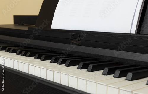 Wallpaper Mural Close-up of black and white piano keys on a grand piano keyboard Torontodigital.ca