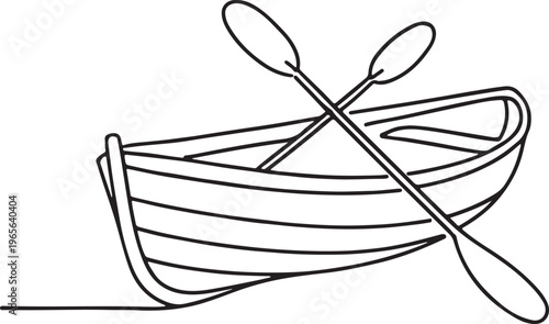 Black and white line drawing of aold boat  with a tall, thin mast and a single sail