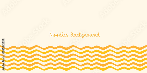 Simple yellow wavy lines background for package design for spaghetti, noodle and pasta food, abstract geometric banner
