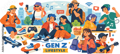 Gen Z Lifestyle – Modern Youth Illustration
