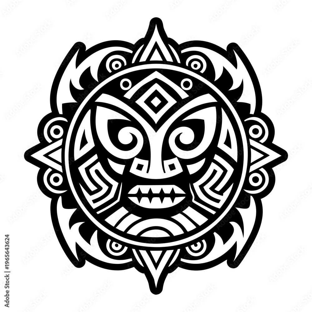 Naklejka premium A glyph style icon depicting petroglyph tattoo art