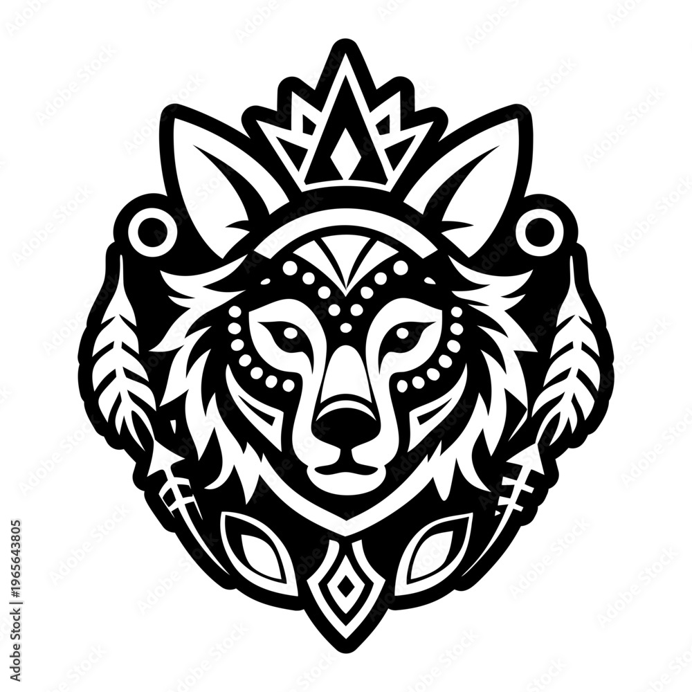 Fototapeta premium A glyph style icon of animal head