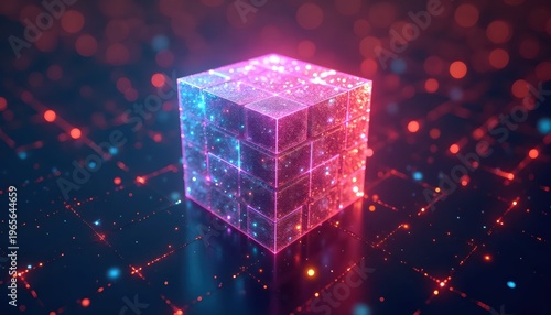 Glowing Color Blocks Modern Digital Art Wallpaper Concept