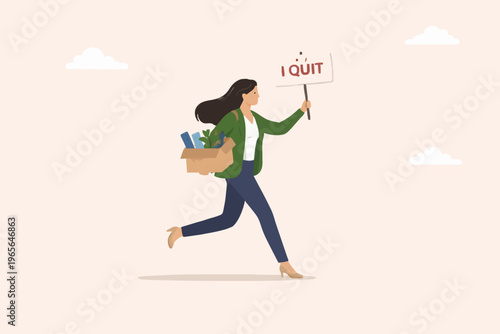 Woman Leaving With Belongings