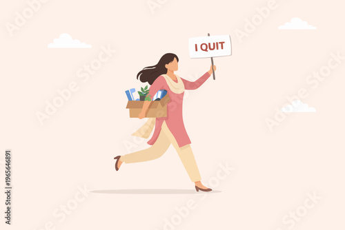 Woman Leaving With Box