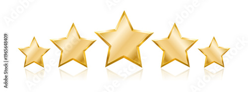 Vector realistic luxury star. Gold stars icon for ratings, a premium quality concept and VIP element for your design.