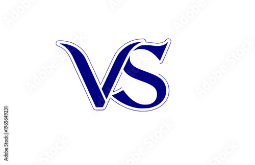 Intertwined VS Versus Logo Silhouette Sticker, Connectioneering Infinity Vector, Modern Collaborative Branding Illustration