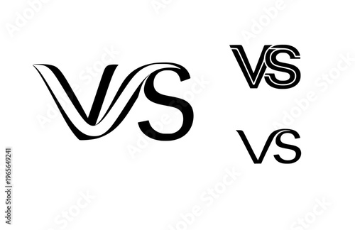 Intertwined VS Versus Logo Silhouette Sticker, Connectioneering Infinity Vector, Modern Collaborative Branding Illustration
