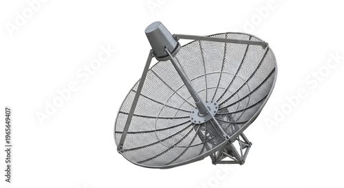 Konstfotografi A large satellite dish antenna on a black background for telecommunications