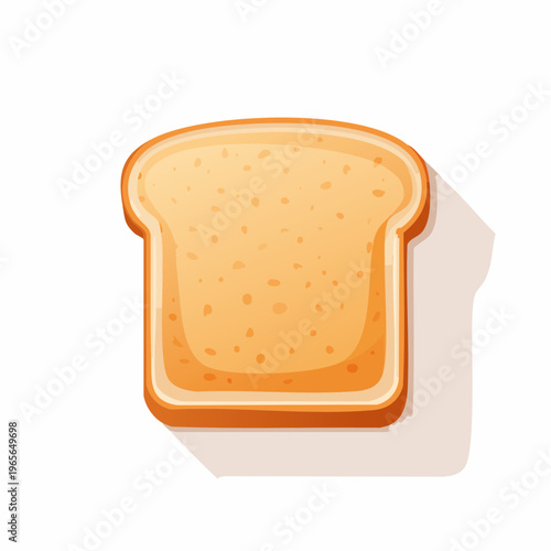 Simple Vector Illustration of a Single Slice of Untoasted Bread, Perfect for Breakfast and Food-Related Designs