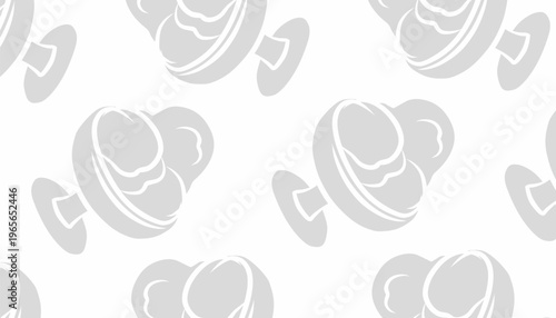 Ice Cream Pattern Design. Seamless Dessert Illustration. Sweet Frozen Treat Motif. Handdrawn Cute Style. Background For Packaging Textile.